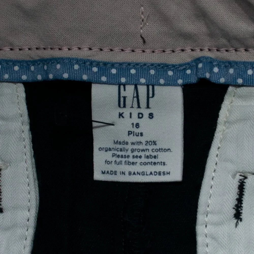 NEW Gap Kids Chino Shorts Girls 16 Plus Black Solid School Uniform Casual T06